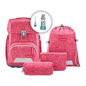 StepbyStep BASIS Schulranzen-Set Pink Bubbles 4-teilig